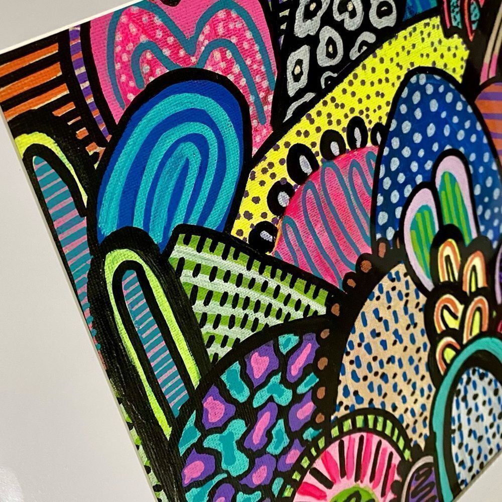 Custom One of a Kind Neon Rainbow Abstract Painting Original Artwork - Picture 10 of 13